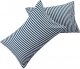 6 Piece Printed King Size Bed Sheets, Extra Soft Brushed Microfiber 1800 Bedding Pattern Sheets, Deep Pocket, Wrinkle & Fade Free, Navy Pinstripe