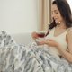 Plush Faux Fur Throw Blanket with Marble Pattern Print, Warm and Cream Fuzzy Blanket, Decorative Blanket for Couch Sofa Chair Bed Living Room, 50" X 60", Blue