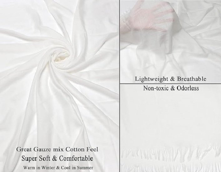 Women Summer Scarfs Lightweight Large Long Gauze Shawl Linen Beach Wrap Plain 75”×43”